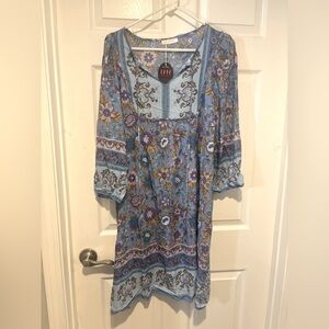NWT Bluetime Floral Bohemian Dress
